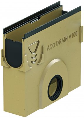 ACO DRAIN Multiline V 100 Skrzynka odpływowa V 100 z polimerbetonu Skrzynka niska O 110 Krawędzie z żeliwa ACO P12591