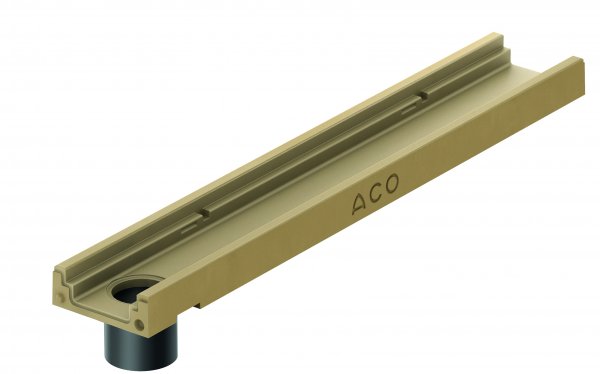 Kanał ACO Deckline 100 niski 6cm dl 1m z odpływem DN 100 naturalny ACO P135071