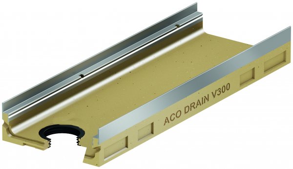 ACO DRAIN Multiline V 300 Korytko z uszczelką O 110 Krawędzie ze stali nierdzewnej ACO P13622