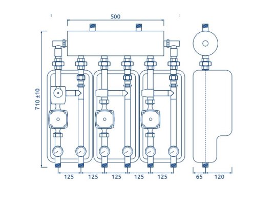 Brygada 3d+ 9004 (kre, 2xuni, vrg432, pompy dn25 grundfos, siłownik ara) Elterm 849004