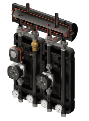 Zestaw hydrauliczny brygada 480 (kre. uni. vrg432. pompy dn25 grundfos. siłownik ara) Elterm 840480