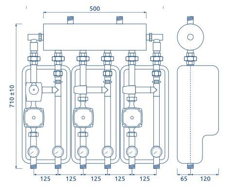 Brygada pro 3d+ 9333 (kre, 3 x vta322, pompy dn25 grundfos) Elterm 869333