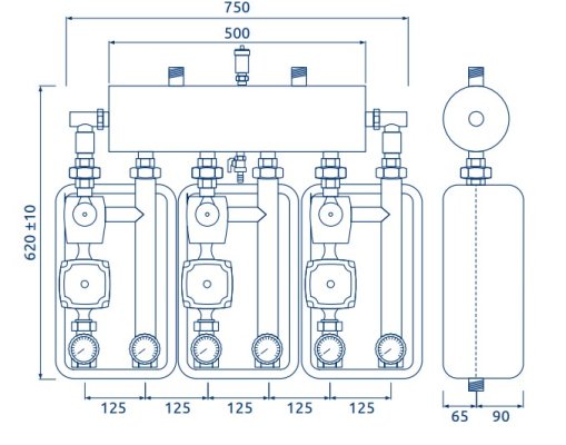 Kompania pro 3d+ 8044 (ske 2dc+ 55kw, uni, 2xvrg432, pompy dn25 dab/lfp, siłownik ara) Elterm 878044