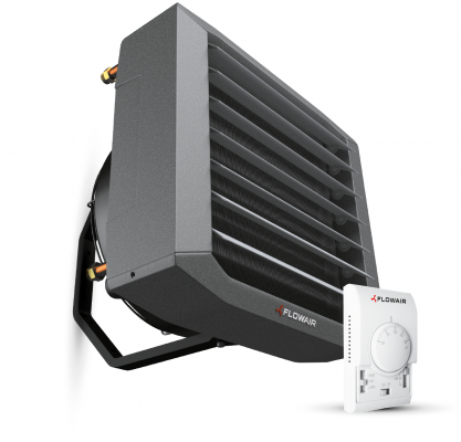 LEO XL3 ZESTAW nagrzewnica wodna z 3-stopniowym regulatorem obrotów z termostatem i konsolą montażową 8,3-121,0 kW Flowair 52021