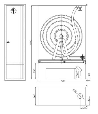 Hydrant wewnętrzny HW-25W-SK-30 UN RAL 9016 Gras 55627