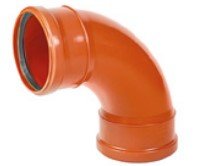 Kolano kanalizacji zewnętrznej dwukielichowe PP SN8 87,5° SWEPT z uszczelkami K-U21, odchylone z łukiem 110 Kaczmarek 0715202390