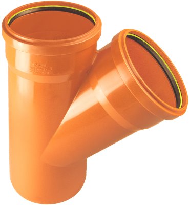 Trójnik kanalizacji zewnętrznej dwukielichowy 45° PP SN8 z uszczelkami K-U21 250/200 Kaczmarek 0720233360