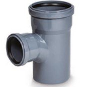 Trójnik kanalizacji wewnętrznej dwukielichowy 87,5° PP-HT SWEPT z uszczelkami, popiel 110x75 Kaczmarek 2221422190