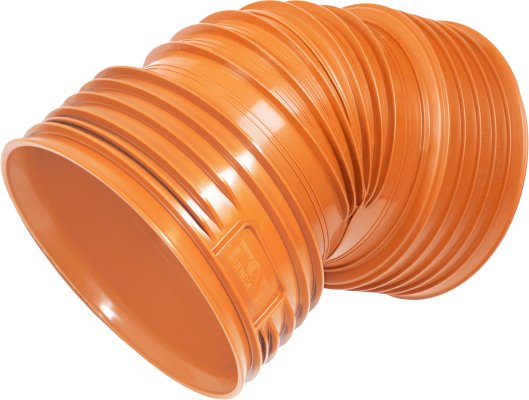 Kolano dwukielichowe kanalizacji zewnętrznej K2-Kan OD PP bez uszczelek, oranż 400x15° Kaczmarek 1013313150