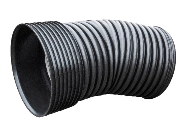 Kolano jednokielichowe kanalizacji zewnętrznej K2-Kan ID PP bez uszczelek, czarne 1000x45° Kaczmarek 1012393450