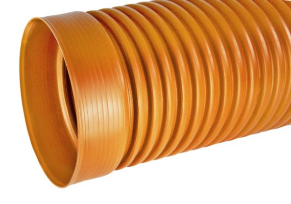 Rura trzonowa 315 PP SN4 z kielichem i bez uszczelki, korugowana wznosząca, oranż 315x6000 Kaczmarek 2713342600