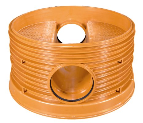 Kineta przelotowa 1000 PP - Typ 1 KG bez uszczelki do pierścienia wznoszącego, z uszczelkami w kielichach rur wlotowych 250x180° Kaczmarek 2631140030