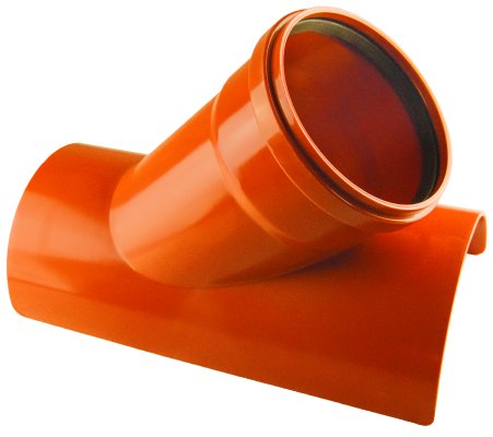 Siodło kanalizacji zewnętrznej 45° PVC-U jednokielichowe z uszczelką 200/160 Kaczmarek 0727181360