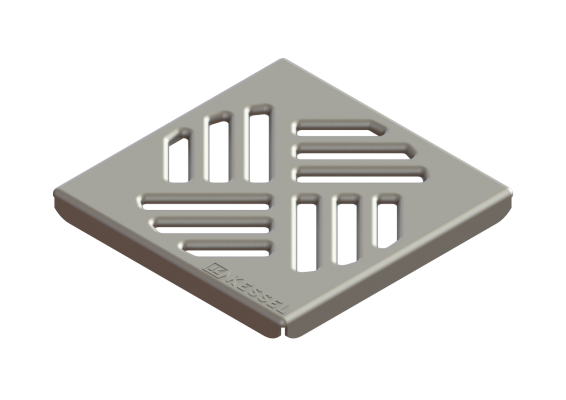 Kratka szczelinowa 138x138, stal nierdzewna Kessel 27154