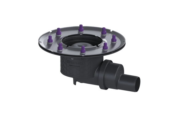 Korpus wpustu Practicus, DN 50, odpływ boczny, z kołnierzem dociskowym Kessel 45159