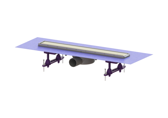 Odpływ liniowy prysznicowy Linearis Compact, L=550, odpływ boczny DN50 z matą fabrycznie zamont. Kessel 45600.61M