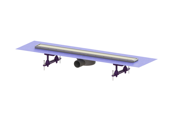 Odpływ liniowy prysznicowy Linearis Compact, L=750, odpływ boczny DN50 z matą fabrycznie zamont. Kessel 45600.63M