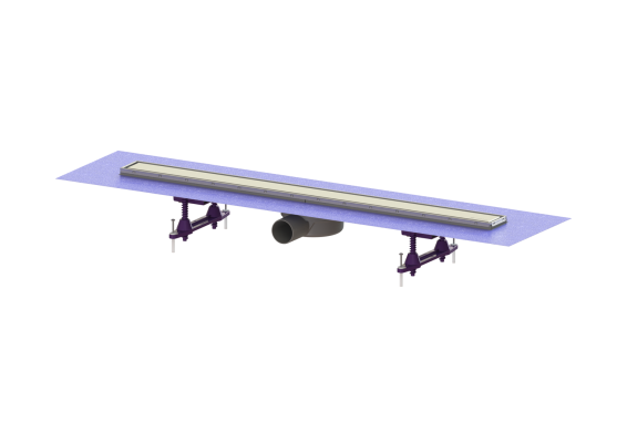 Odpływ liniowy prysznicowy Linearis Compact, L=850, odpływ boczny DN50 z matą fabrycznie zamont. Kessel 45600.64M