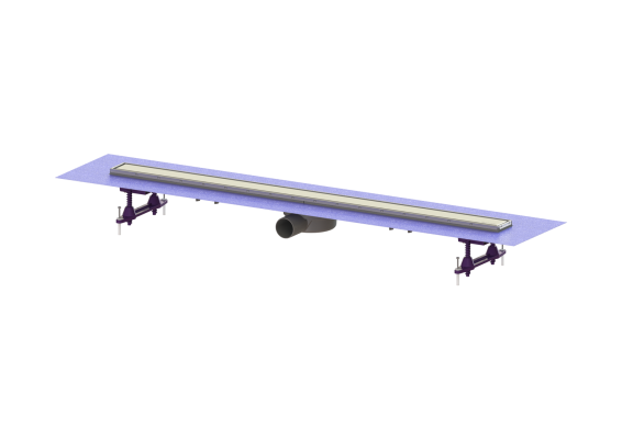 Odpływ liniowy prysznicowy Linearis Compact, L=1050, odpływ boczny DN50 z matą fabrycznie zamont. Kessel 45600.66M