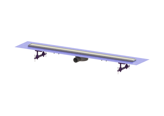 Odpływ liniowy prysznicowy Linearis Compact, L=1150, odpływ boczny DN50 z matą fabrycznie zamont. Kessel 45600.67M