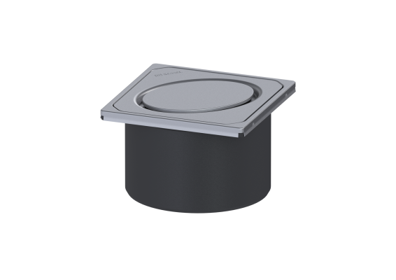 Nasada z ABS z kratką design ze wzorem owalu 120x120 V2A, bez Lock&Lift, system 125 Kessel 48226