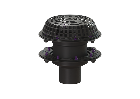 Wpust dachowy Ecoguss, z podwójnym uszczelnieniem, DN125, podgrzewany Kessel 48312.02