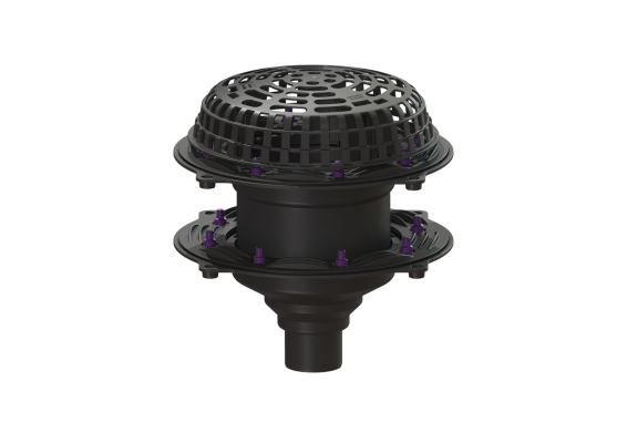 Wpust dachowy Ecoguss, z podwójnym uszczelnieniem, DN70, podgrzewany Kessel 48370.02