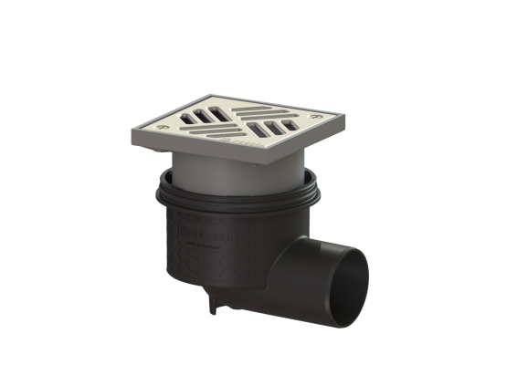 Wpust Ecoguss, DN 70, odpł. boczny, z kratką nierdz. 138x138  Kessel 48378.11