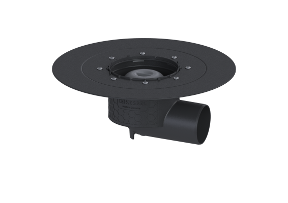 Korpus Ecoguss, DN70, odpływ boczny, z kołnierzem do uszczelnień klejonych Kessel 48578