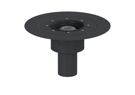 Korpus Ecoguss DN70, odpływ pionowy, z kołnierzem do uszczelnień klejonych Kessel 48678