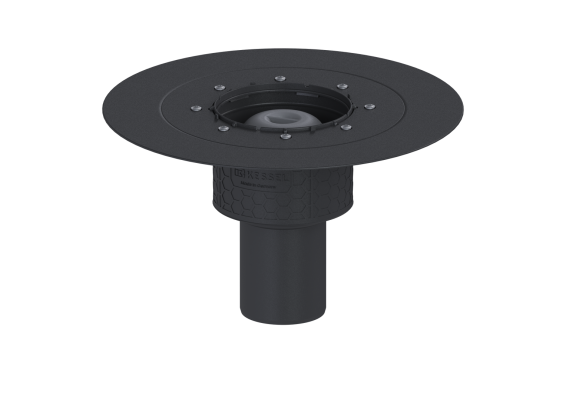 Korpus Ecoguss DN80, odpływ pionowy, z kołnierzem do uszczelnień klejonych Kessel 48683