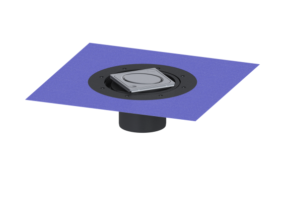 Nasada Variofix z kratką 120x120 i ramą ze stali nierdzewnej V2A, o wzorze owalu, z Lock&Lift, system 125 Kessel 48905