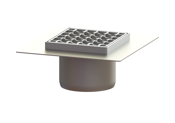 Nasada z kołnierzem do uszczelnień masami z rusztem kratowym 138x138  Kessel 54915