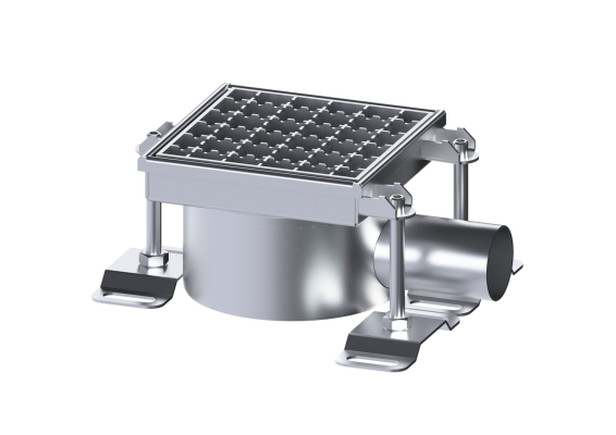 Wpust do remontów ze stali nierdzewnej z wyjmowanym syfonem z r. kratowym ze stali nierdzewnej V2A Kessel 59305