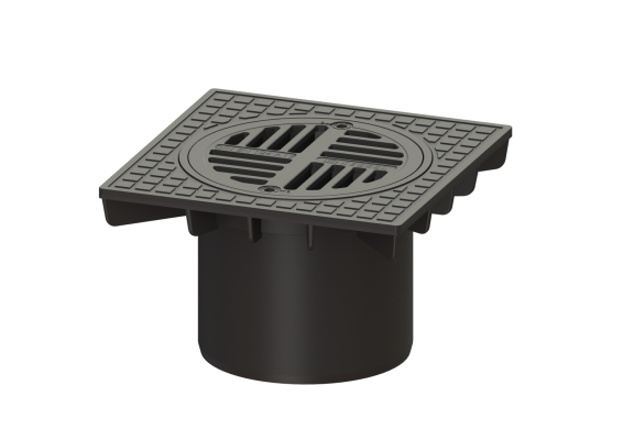 Nasadka wpustów podwórzowych z tworzywa sztucznego 250/250 klasa A 15 / L 15 Kessel 67986