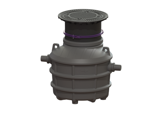 Separator tłuszczu EasyClean ground Standard (T:515-975mm), NS 1, do zabudowy w ziemi, właz kl. B Kessel 93001/80B