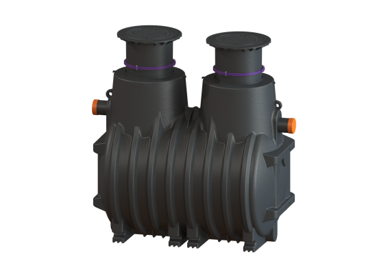 Separator tłuszczu EasyClean ground Standard (T:730-1225mm),  NS 15, do zabudowy w ziemi, właz kl. B Kessel 93015/120B