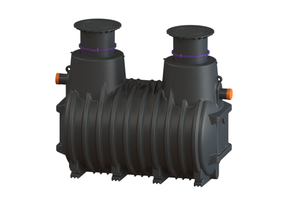 Separator tłuszczu EasyClean ground Standard (T:730-1225mm),  NS 20, do zabudowy w ziemi, właz kl. D, z funkcją Lock&Lift Kessel 93020/120D