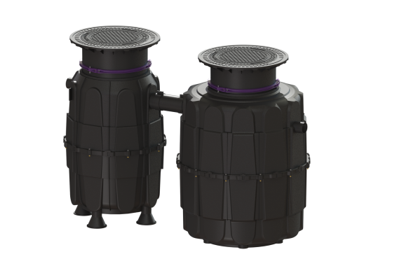 Separator tłuszczu EasyClean ground Modular Standard (T:295-480mm), NS 4, pokrywa klasy D Kessel 98204/00D