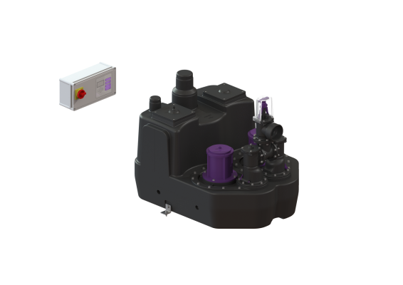 Przepompownia Aqualift F XL Duo, 1500-S3, 400 V, 200 l, z zasuwą odcinającą z PE Kessel 11021