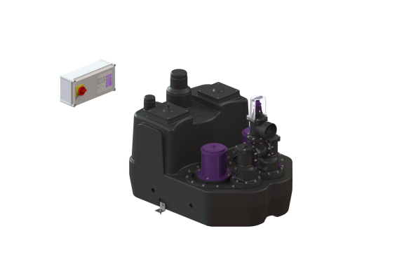 Przepompownia Aqualift F XL Duo, 3000-S3, 400 V, 200 l, z zasuwą odcinającą z PE Kessel 11039