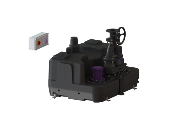 Przepompownia Aqualift F XL Duo, 5500-S3, 400 V, 450 l, z zasuwą odcinającą z żeliwa Kessel 11083