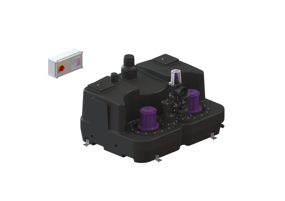 Przepompownia Aqualift F XL Duo, 3000-S1, 400 V, 450 l, z zasuwą odcinającą  Kessel 11116