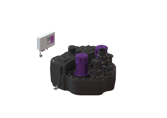 Przepompownia Aqualift F Duo z szafką sterowniczą Comfort, wolnostojąca, 1400-S1, 230 V, bez zasuwy odcinającej Kessel 11605