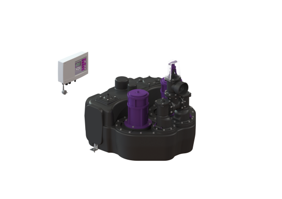 Przepompownia Aqualift F Duo z szafką sterowniczą Comfort, wolnostojąca, 1400-S1, 230 V, z zasuwą odcinającą Kessel 11608