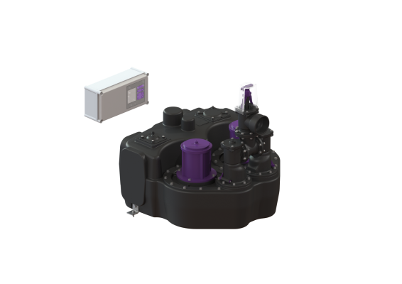 Przepompownia Aqualift F Duo z szafką sterowniczą Standard, wolnostojąca, 3000-S3, 400 V, z zasuwą odcinającą Kessel 28631