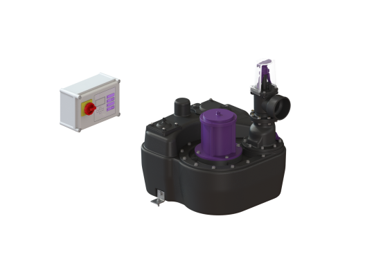 Przepompownia Aqualift F z szafką sterowniczą Comfort, wolnostojąca, 1500-S3, 400 V, z zasuwą odcinającą Kessel 28753