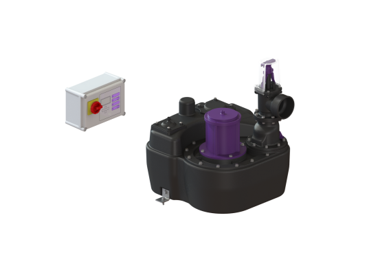 Przepompownia Aqualift F z szafką sterowniczą Comfort, wolnostojąca, 3000-S3, 400 V, z zasuwą odcinającą Kessel 28754