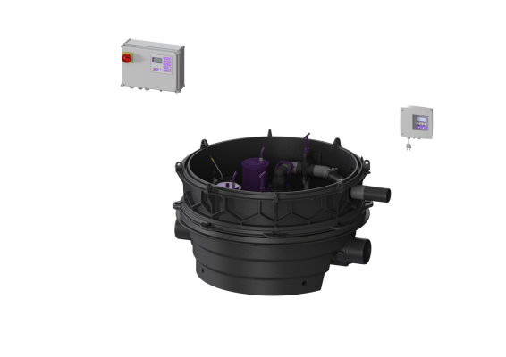 Moduł techniczny Ecolift XL Duo 400V SPF1500-S1 z automatyczną klapą zwrotną do ścieków czarnych do swob. ustawienia lub połączenia ze studz. Kessel 8741035