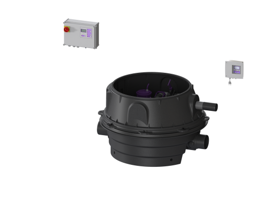 Moduł techniczny Ecolift XL Duo 400V SPF1500-S1 z automatyczną klapą zwrotną do ścieków czarnych do zabudowy w ziemi lub płycie betonowej Kessel 8741073